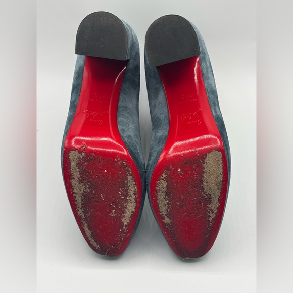 Christian Louboutin Birgitta Boots Suede Blue 37.5 - Picture 12 of 14